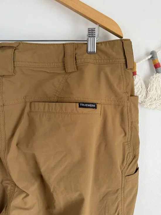 Truewerk Mens T1 Werkpant Cargo Utility Performance Work Pant Outdoor Sand 38x30 - Picture 9 of 11